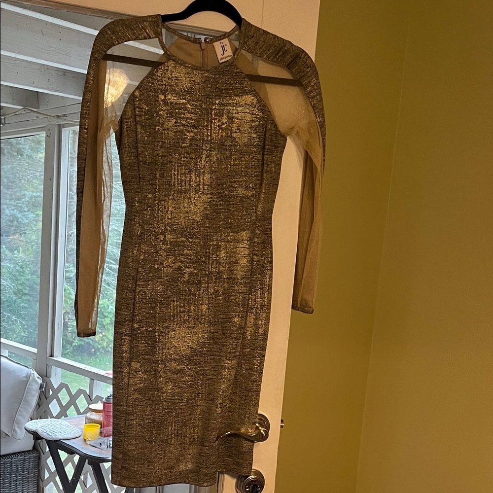 Julia Jordan Metallic Long Sleeve Dress
